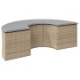 Garden stool with beige synthetic rattan cushions by , Outdoor ottomans - Ref: Foro24-369089, Price: 154,52 €, Discount: %