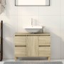 Plywood oak Sonoma bathroom cabinet 80x33x60 cm by , bathroom vanities - Ref: Foro24-849665, Price: 84,80 €, Discount: %