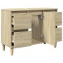 Plywood oak Sonoma bathroom cabinet 80x33x60 cm by , bathroom vanities - Ref: Foro24-849665, Price: 86,99 €, Discount: %