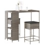 3-piece garden bar set with gray PE rattan cushions by , Garden sets - Ref: Foro24-3261494, Price: 220,73 €, Discount: %