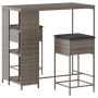 3-piece garden bar set with gray PE rattan cushions by , Garden sets - Ref: Foro24-3261494, Price: 220,73 €, Discount: %