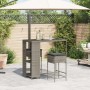 3-piece garden bar set with gray PE rattan cushions by , Garden sets - Ref: Foro24-3261494, Price: 220,73 €, Discount: %