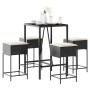 5-piece garden bar set with black PE rattan cushions by , Garden sets - Ref: Foro24-3261461, Price: 293,72 €, Discount: %