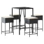 5-piece garden bar set with black PE rattan cushions by , Garden sets - Ref: Foro24-3261461, Price: 293,72 €, Discount: %