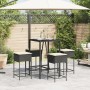 5-piece garden bar set with black PE rattan cushions by , Garden sets - Ref: Foro24-3261461, Price: 293,72 €, Discount: %