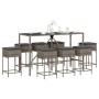 9-piece garden bar set with gray PE rattan cushions by , Garden sets - Ref: Foro24-3261475, Price: 487,99 €, Discount: %