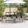 9-piece garden bar set with gray PE rattan cushions by , Garden sets - Ref: Foro24-3261475, Price: 487,99 €, Discount: %