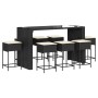 9-piece garden bar set with black PE rattan cushions by , Garden sets - Ref: Foro24-3261513, Price: 661,79 €, Discount: %