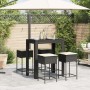 Garden table and high stools 5 pieces with black PE rattan cushions by , Garden sets - Ref: Foro24-3261454, Price: 329,52 €, ...