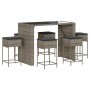 7-piece garden bar set with gray PE rattan cushions by , Garden sets - Ref: Foro24-3261511, Price: 542,89 €, Discount: %