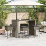 7-piece garden bar set with gray PE rattan cushions by , Garden sets - Ref: Foro24-3261511, Price: 542,89 €, Discount: %