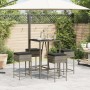 5-piece garden bar set with gray PE rattan cushions by , Garden sets - Ref: Foro24-3261463, Price: 311,80 €, Discount: %