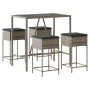 5-piece garden bar set with gray PE rattan cushions by , Garden sets - Ref: Foro24-3261468, Price: 322,80 €, Discount: %