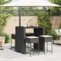 5-piece garden bar set with black PE rattan cushions by , Garden sets - Ref: Foro24-3261507, Price: 390,98 €, Discount: %