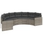 Sofá de jardín semicircular con cojines ratán sintético gris de , Sofás de exterior - Ref: Foro24-3318514, Precio: 439,18 €, ...