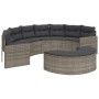 Sofá de jardín semicircular con cojines ratán sintético gris de , Sofás de exterior - Ref: Foro24-3318514, Precio: 438,99 €, ...