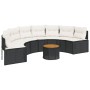 Semicircular garden sofa with table and black PE rattan cushions by , Outdoor sofas - Ref: Foro24-3318521, Price: 478,31 €, D...