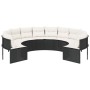 Runder Gartensofa mit schwarzen Kissen aus synthetischem Rattan. von , Outdoor-Sofas - Ref: Foro24-3318540, Preis: 607,99 €, ...