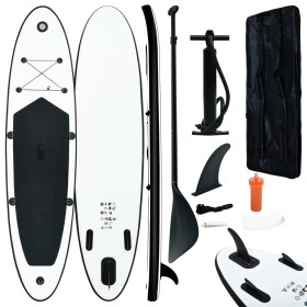 Juego de tabla de paddle surf hinchable blanco y negro de vidaXL, Paddleboards - Ref: Foro24-92730, Precio: 236,99 €, Descuen...