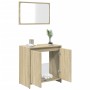 Set de muebles de baño 2 pzas madera contrachapada roble Sonoma de , Tocadores de baño - Ref: Foro24-849610, Precio: 77,91 €,...