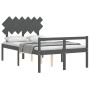 Cama para personas mayores con cabecero madera maciza gris de vidaXL, Camas y somieres - Ref: Foro24-3195523, Precio: 153,69 ...