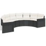 Semicircular 3-piece synthetic rattan garden sofa set in black color. by , Outdoor sofas - Ref: Foro24-3262069, Price: 612,53...