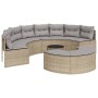 Semicircular 3-piece synthetic rattan garden sofa set in beige color. by , Outdoor sofas - Ref: Foro24-3262076, Price: 607,27...