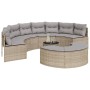 Semicircular 3-piece synthetic rattan garden sofa set in beige color. by , Outdoor sofas - Ref: Foro24-3262076, Price: 607,27...