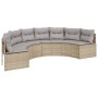 Semicircular 3-piece synthetic rattan garden sofa set in beige color. by , Outdoor sofas - Ref: Foro24-3262076, Price: 607,27...