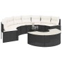 Semicircular 3-piece synthetic rattan garden sofa set in black color. by , Outdoor sofas - Ref: Foro24-3262074, Price: 581,79...