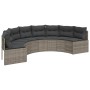 Semicircular garden sofa with gray synthetic rattan cushions by , Outdoor sofas - Ref: Foro24-3318523, Price: 422,17 €, Disco...