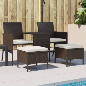 2-seater garden sofa with table and brown PE rattan stools by , Outdoor sofas - Ref: Foro24-317625, Price: 208,99 €, Discount: %