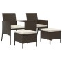 2-seater garden sofa with table and brown PE rattan stools by , Outdoor sofas - Ref: Foro24-317625, Price: 208,87 €, Discount: %