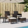 2-seater garden sofa with table and brown PE rattan stools by , Outdoor sofas - Ref: Foro24-317625, Price: 208,87 €, Discount: %