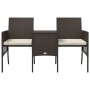 2-seater garden sofa with table and brown PE rattan stools by , Outdoor sofas - Ref: Foro24-317625, Price: 208,87 €, Discount: %