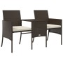 2-seater garden sofa with table and brown PE rattan stools by , Outdoor sofas - Ref: Foro24-317625, Price: 208,87 €, Discount: %