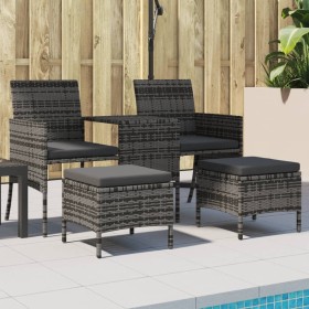 2-seater garden sofa with gray PE rattan table and stools by , Outdoor sofas - Ref: Foro24-317627, Price: 265,99 €, Discount: %