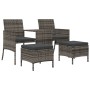 2-seater garden sofa with gray PE rattan table and stools by , Outdoor sofas - Ref: Foro24-317627, Price: 266,68 €, Discount: %