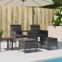 Zweier-Gartensofa mit Tisch und Hockern aus grauem PE-Rattan von , Outdoor-Sofas - Ref: Foro24-317627, Preis: 265,99 €, Rabat...