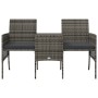 2-seater garden sofa with gray PE rattan table and stools by , Outdoor sofas - Ref: Foro24-317627, Price: 266,68 €, Discount: %