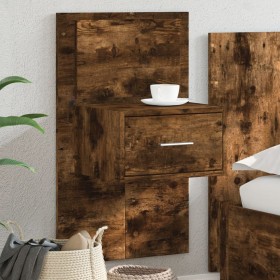 Wall-mounted bedside table with LED lights in smoked oak. by , Nightstands - Ref: Foro24-848165, Price: 68,99 €, Discount: %