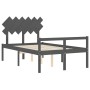 Cama para personas mayores con cabecero madera maciza gris de vidaXL, Camas y somieres - Ref: Foro24-3195523, Precio: 153,69 ...