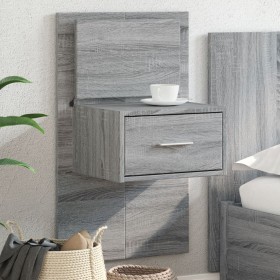 Wall-mounted bedside table with LED lights in Sonoma gray by , Nightstands - Ref: Foro24-848167, Price: 70,91 €, Discount: %