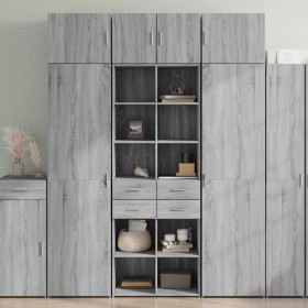 Aparador alto madera de ingeniería gris Sonoma 70x42,5x185 cm de , Aparadores - Ref: Foro24-3281467, Precio: 190,99 €, Descue...