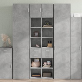 Tall engineered wood sideboard in gray concrete 70x42.5x185 cm by , Sideboards - Ref: Foro24-3281465, Price: 184,99 €, Discou...