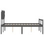 Cama para personas mayores con cabecero madera maciza gris de vidaXL, Camas y somieres - Ref: Foro24-3195523, Precio: 153,69 ...