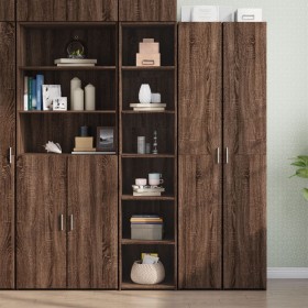 Tall brown oak veneer highboard 40x41x185 cm by , Sideboards - Ref: Foro24-3281672, Price: 111,99 €, Discount: %