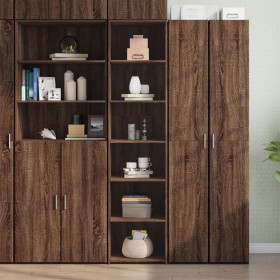 Tall brown oak veneer highboard 45x41x185 cm by , Sideboards - Ref: Foro24-3281679, Price: 119,99 €, Discount: %