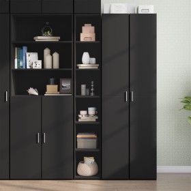 Tall black engineered wood sideboard 30x41x185 cm by , Sideboards - Ref: Foro24-846412, Price: 101,95 €, Discount: %