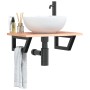 Wall-mounted steel and solid oak wood sink shelf by , bathroom vanities - Ref: Foro24-3302563, Price: 82,91 €, Discount: %